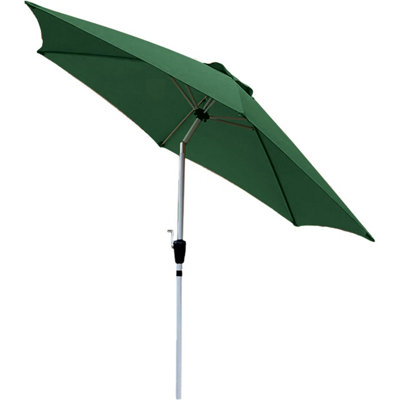  - Aluminium Crank And Tilt ParasolOutdoor Garden Umbrella With Vented Canvas & Uv40+ ProtectionH2.35 X 2.7M DiameterGreen