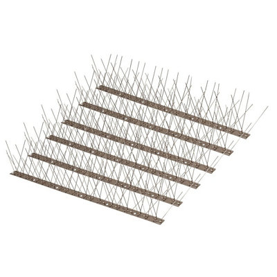 6 X Stainless Steel Bird Deterrent SpikesWallShed Or Fence Humane Guard Strips To Deter IntrudersCatsBirdsFoxes from B&Q