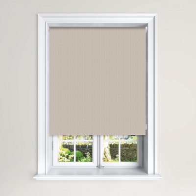 Lister Cartwright Blackout Roller Blinds Child Safety Included Herringbone Effect (Beige90 Cm Width X 140 Cm Drop) from B&Q