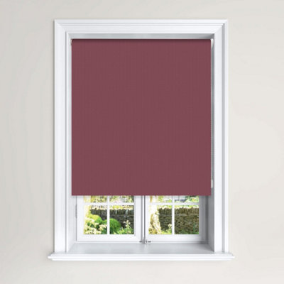 Lister Cartwright Blackout Roller Blinds Child Safety Included Herringbone Effect (Burgundy180 Cm Width X 140 Cm Drop) from B&Q