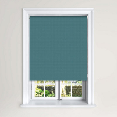 Lister Cartwright Blackout Roller Blinds Child Safety Included Herringbone Effect (Teal150 Cm Width X 140 Cm Drop) from B&Q