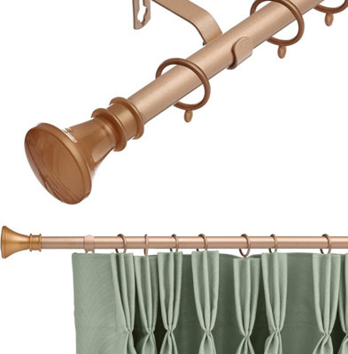 Lister Cartwright 19 mm Extendable Metal Curtain Pole RodsBronze (Bell Finials210-360 Cm) from B&Q