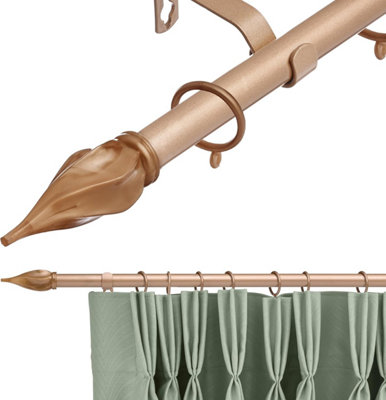 Lister Cartwright 19 mm Extendable Metal Curtain Pole RodsBronze (Spiral Finials210-360 Cm) from B&Q