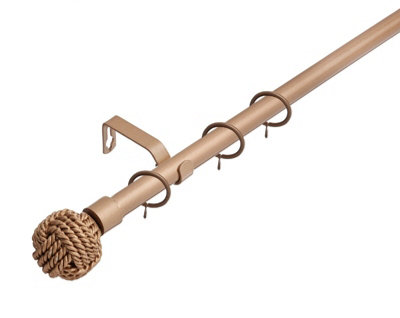 Lister Cartwright 19 mm Extendable Metal Curtain Poles Bronze (Knotted Finials120210 Cm) from B&Q