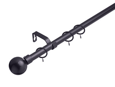 Lister Cartwright 19 mm Extendable Metal Curtain Poles Gun Metal (Ball Finials120210 Cm) from B&Q