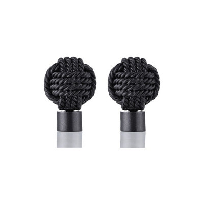 Lister Cartwright 19mm Curtain Pole Ends Finials Pack Of 2 Adjustable Screws Available In Colours Gun Metal (Metal Knotted Finials) from B&Q