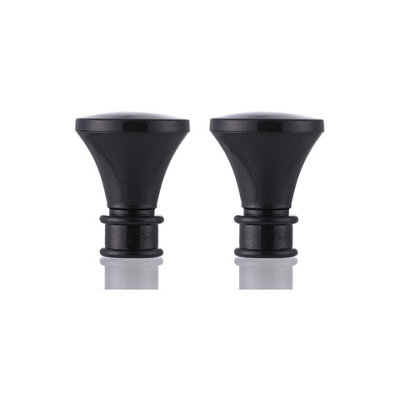Lister Cartwright 19mm Curtain Pole Ends Finials Pack Of 2 Adjustable Screws Available In Colours Gun Metal (Plastic Bell Finials) from B&Q