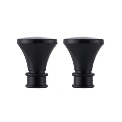 Lister Cartwright 19mm Curtain Pole Ends Finials Pack Of 2 Adjustable Screws Available In Colours Obsidian Black (Plastic Bell Finials) from B&Q