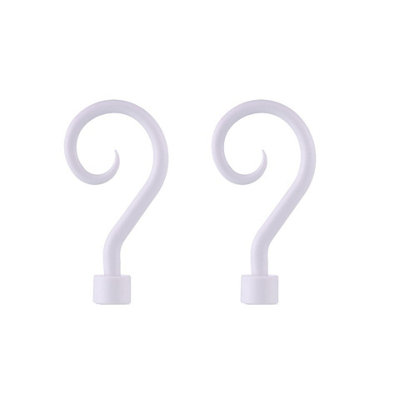 Lister Cartwright 19mm Curtain Pole Ends Finials Pack Of 2 Adjustable Screws Available In Colours White (Plastic Crook Finials) from B&Q