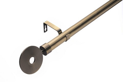 Lister Cartwright 28mm Antique Brass Extendable Metal Curtain Pole Set With Horologue Finial (210320 Cm) from B&Q