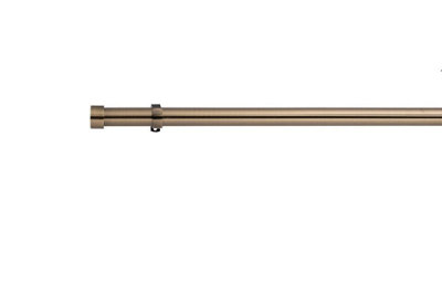 Lister Cartwright 28mm Antique Brass Fixed Metal Curtain Pole Set With Stopper Finial(120 Cm) from B&Q