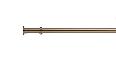 Lister Cartwright 28mm Antique Brass Fixed Metal Curtain Pole Set With Disc Stopper Finial(240 Cm) from B&Q