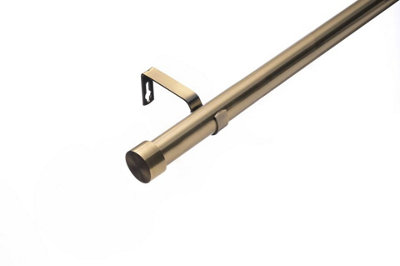 Lister Cartwright 28mm Antique Brass Extendable Metal Curtain Pole Set With Stopper Finial (210400 Cm) from B&Q