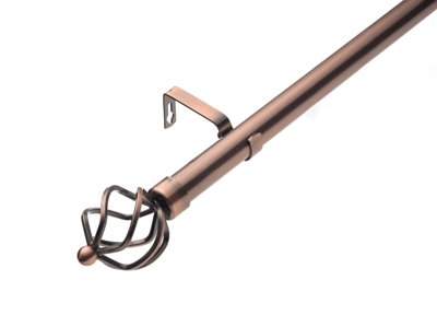Lister Cartwright 28mm Extendable Metal Curtain Pole Set With Cage Finial  (210320 Cm) from B&Q
