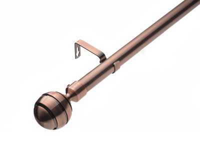 Lister Cartwright 28mm Extendable Metal Curtain Pole Set With Ribbed Ball Finial  (210320 Cm) from B&Q