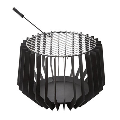 BillyOh Steel Outdoor Fire Basket - Black