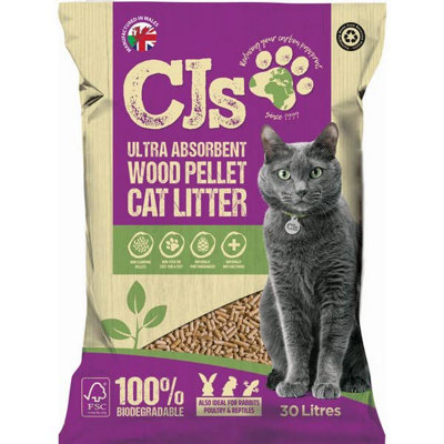 B&Q -  Cj's Premium Wood Pellets Cat Litter 30L