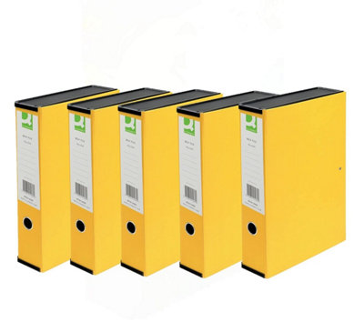 Q-Connect 75mm Box File Foolscap Yellow (5 Pack) from B&Q