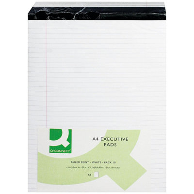 B&Q -  Ruled Stitch Bound Executive Pad 52 Leaves 104 Pages A4 White (Pack Of 10)