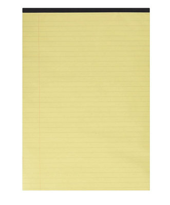 Q-Connect Ruled Stitch Bound Executive Pad 52 Leaves 104 Pages A4 Yellow (Pack Of 10) from B&Q