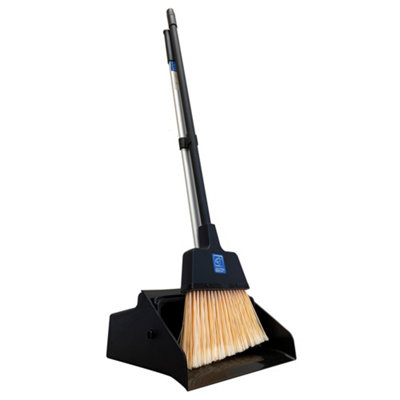 The Dustpan And Brush Store Heavy Duty Industrial Sweeping Broom Standalone Folding Dustpan And Stiff Brush Set - Black - Image 4