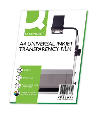 Q-Connect Inkjet Over Head Projector Film (Pack Of 50) from B&Q