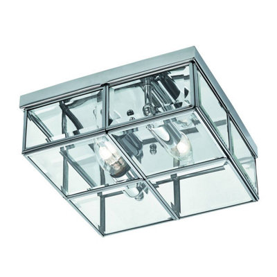 Luminosa Ing Luminosa Flush Ceiling 2 Chrome, E14 Light