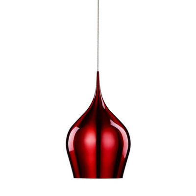 Luminosa Ing Luminosa Vibrant 1 Large Dome Ceiling Pendant E27 Light/Red