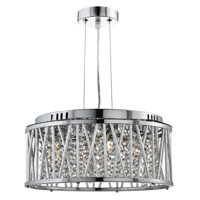 Luminosa Ing Luminosa Elise 4 Ceiling Pendant Chrome With Crystals, G9 Light