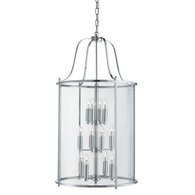 B&Q -  Reykjavik Chrome  12Lt Pendant