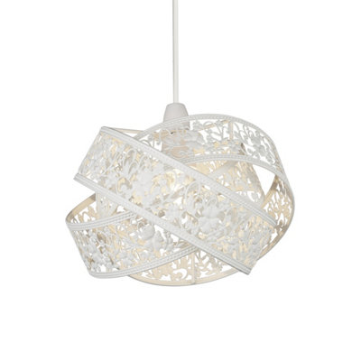 Lighting Collection Unisex White Matt 3 Layer Ball Fretwork Shade Lamp Shade - Image 8
