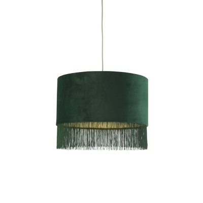 Lighting Collection Velvet Fringe Shade Green from B&Q