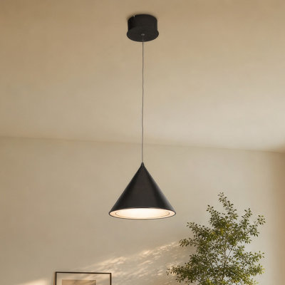 B&Q -  Apex Cone Pendant Light Matt Black