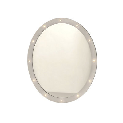 B&Q -  White Oval Led Wall Mirror