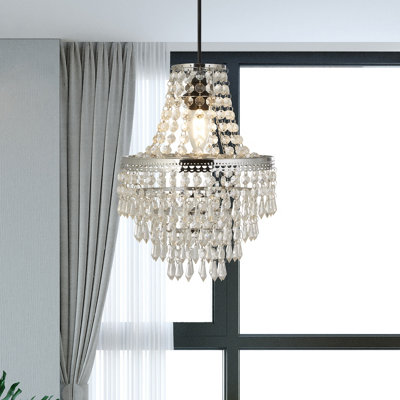 Lighting Collection Crystal Cascade Multi Tier Beaded Waterfall Chandelier Shade from B&Q