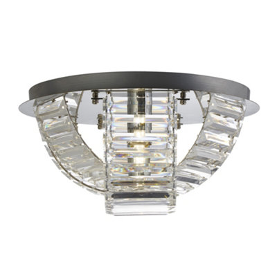Lighting Collection Capa Chrome & Acrylic Venetian Flush from B&Q