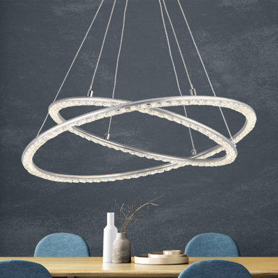 Pagazzi Lighting Pagazzi Ilarria 2 Light Led Crystal Ceiling Pendant from B&Q