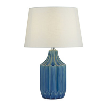 Lighting Collection Guanta Ceramic Table Lamp Blue