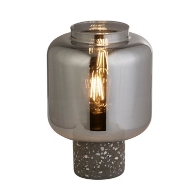 Lighting Collection Oxford Terrazzo & Smoke Glass Table Lamp from B&Q