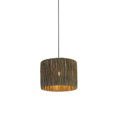 B&Q -  Surce Dark Grey Raffia Shade