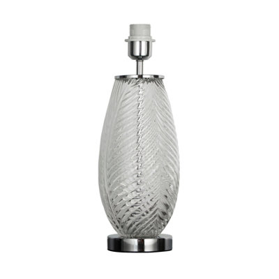 Lights Collection Lighting Collection Venice Clear Glass Table Lamp Base 39Cm