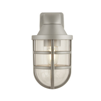 Lighting Collection Wick EverPlastic Outdoor Wall Light Silver from B&Q