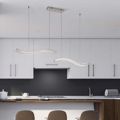Lighting Collection Contemporary Wave Form Triple Led Island Pendant With Adjustable Suspension from B&Q