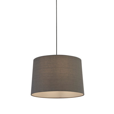 Lighting Collection Ras Grey Tapered Linen Shade from B&Q