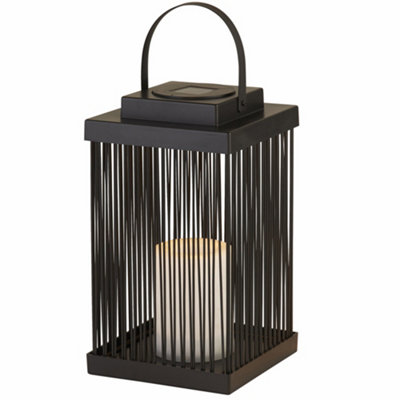 Lighting Collection Small Rattan Solar Outdoor Lantern from B&Q
