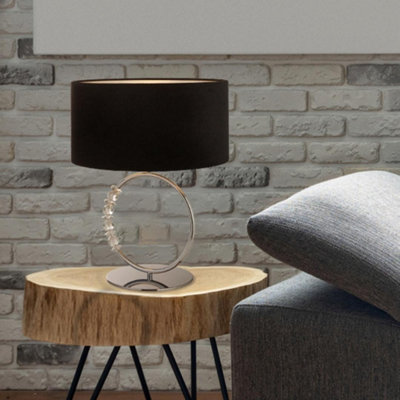 Pagazzi Lighting Pagazzi Bianca Polished Chrome & Black Table Lamp from B&Q
