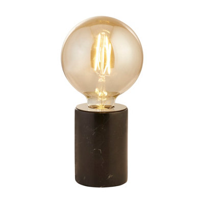 Lighting Collection Madagascar Black Marble Base Table Lamp With Amber Led Bulb from B&Q