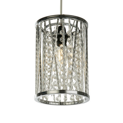 B&Q -  Chrome Cut Jewelled Easy Fit Shade
