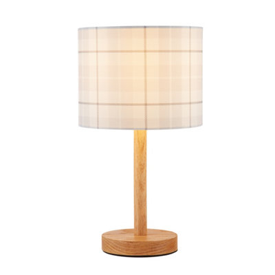 Lighting Collection Grey Checked Table Lamp - Grey - Image 3
