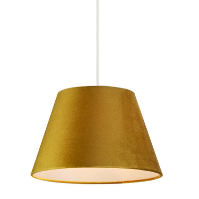 Lighting Collection Velvet Tapered Shade (Mustard) from B&Q